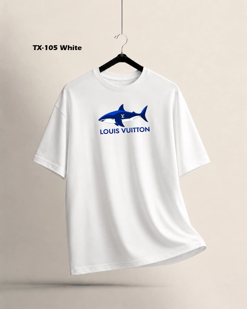 TX105 White Men's Dropshoulder