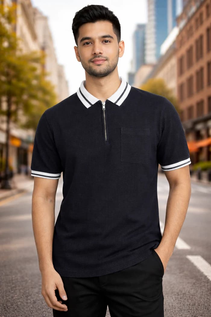 PL150 Black Alzeena men's polo