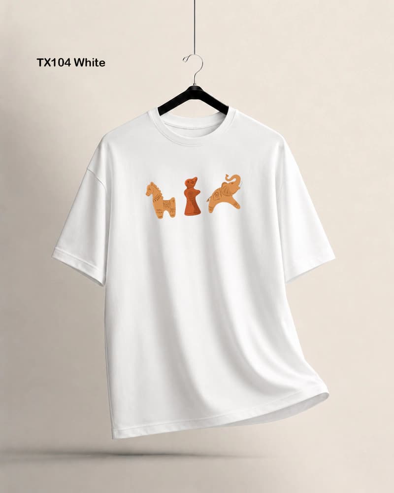 TX104 White Men's Dropshoulder