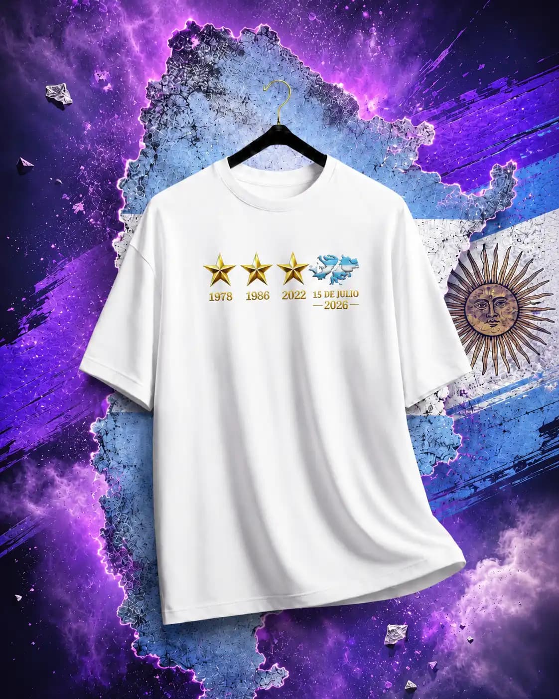 tx109 Argentina White Men's Dropshoulder