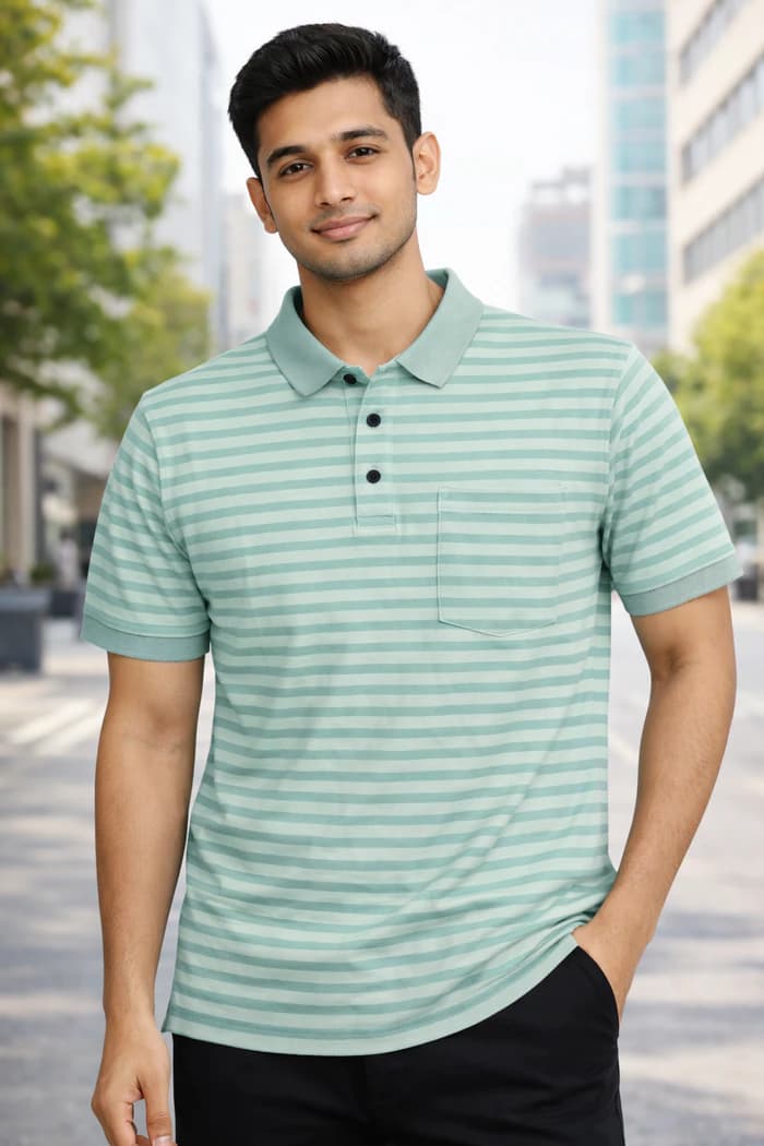 PL151 Olive Alzeena men's polo