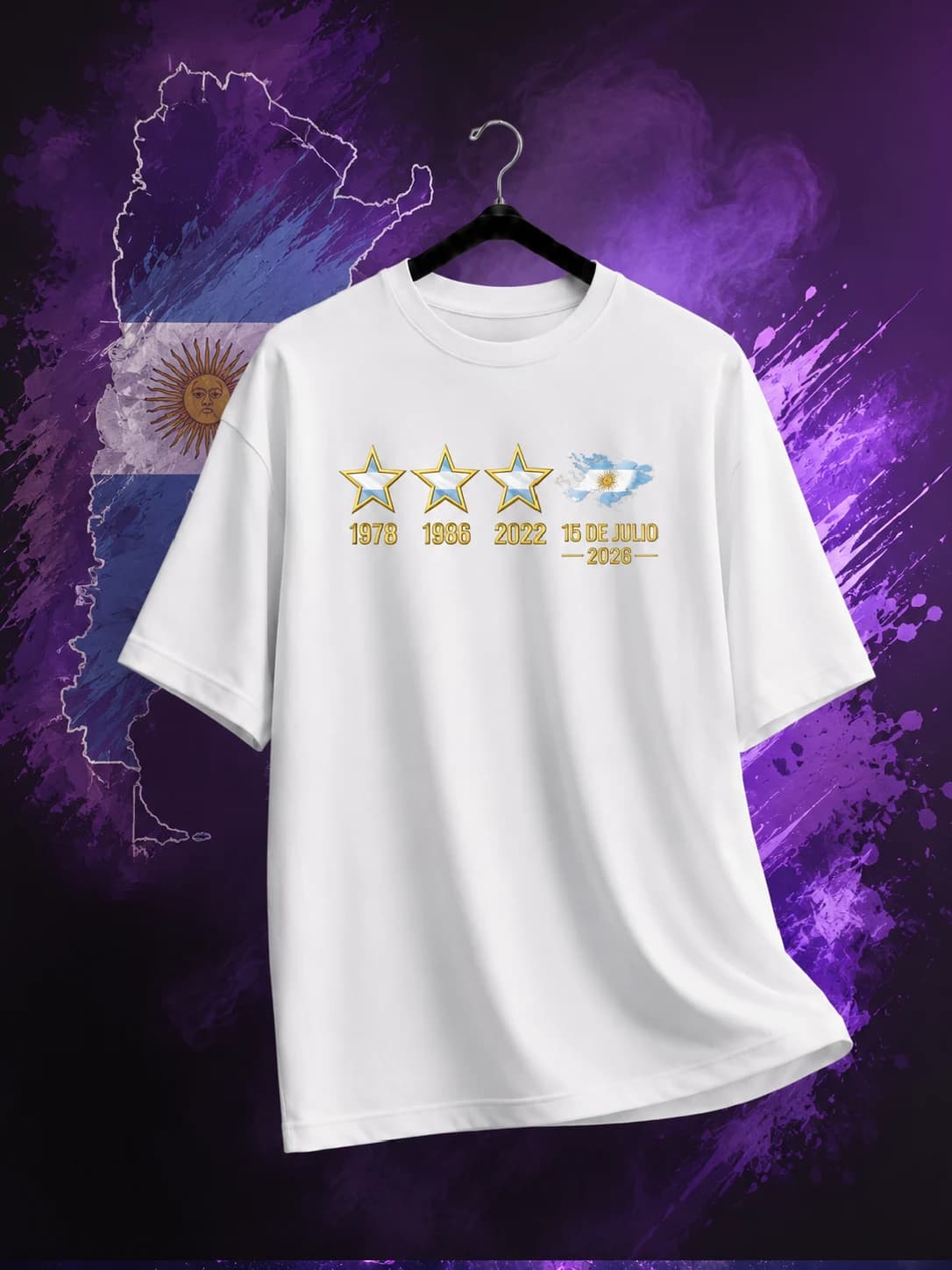 tx108 Argentina White Men's Dropshoulder