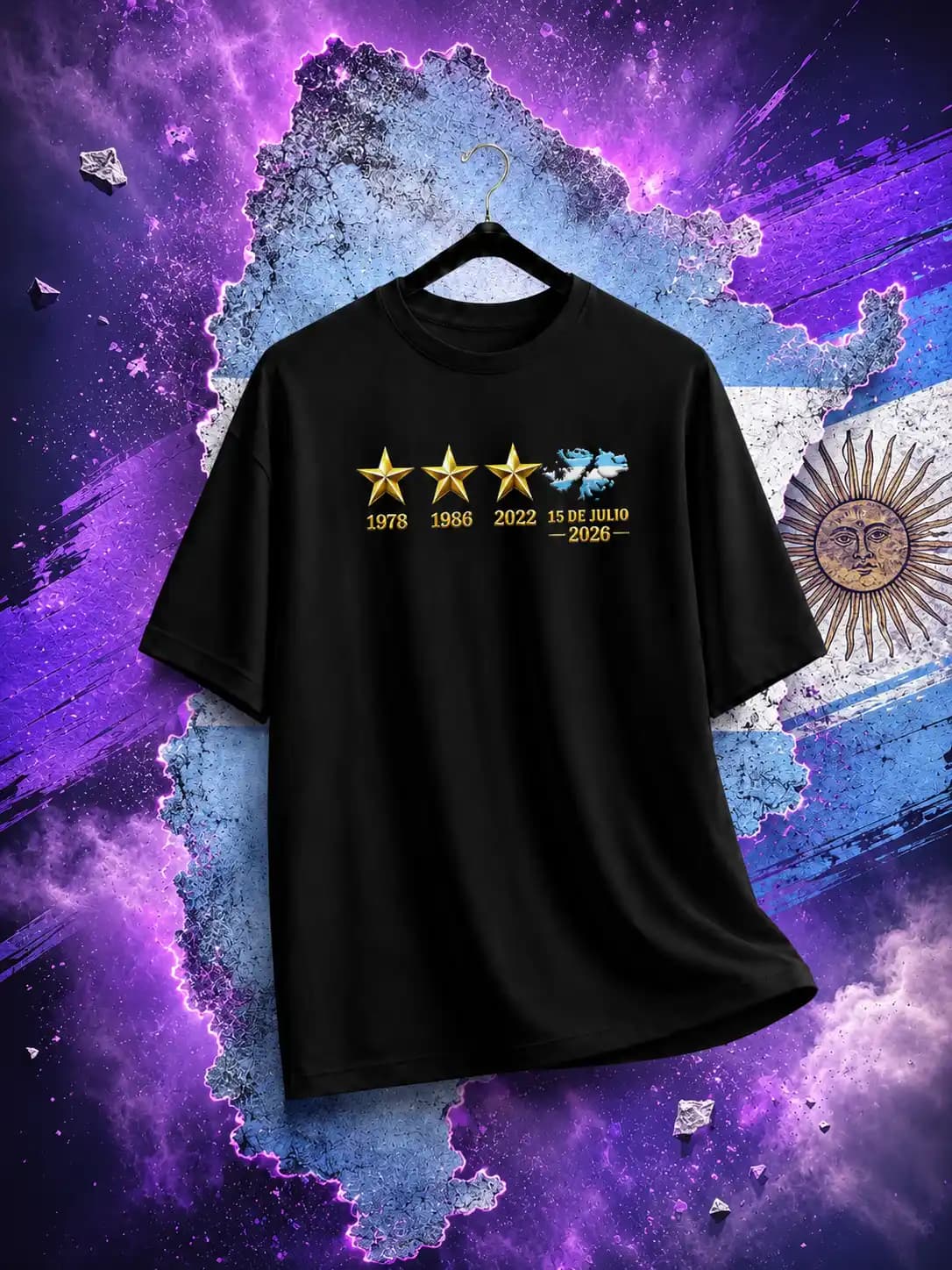 tx109 Argentina Black Men's Dropshoulder